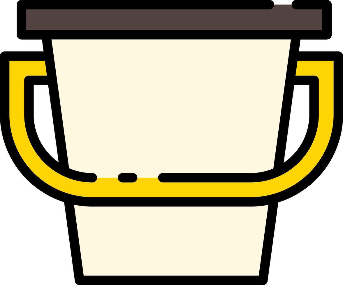 A bucket with a handle and a lid vector