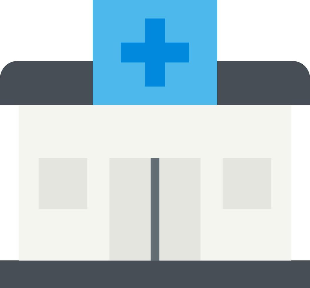 A flat icon of a hospital building vector