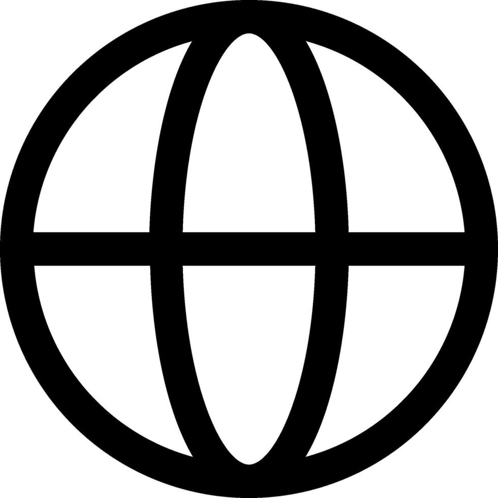 A black and white globe with a cross in the center vector