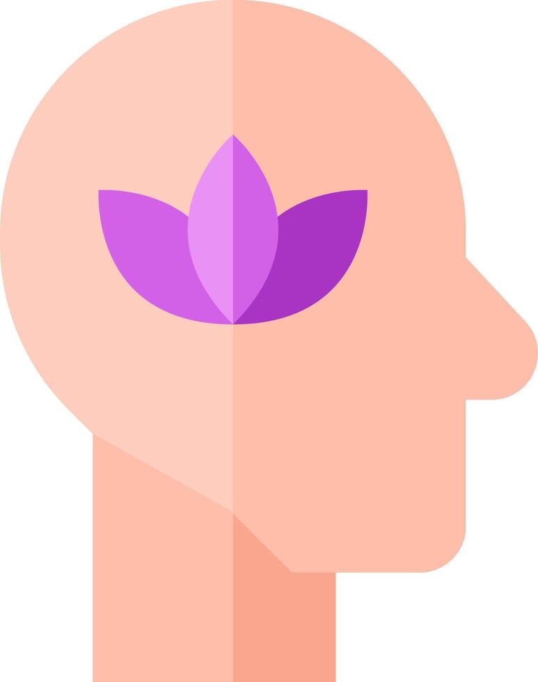 A purple flower in the head of a person vector