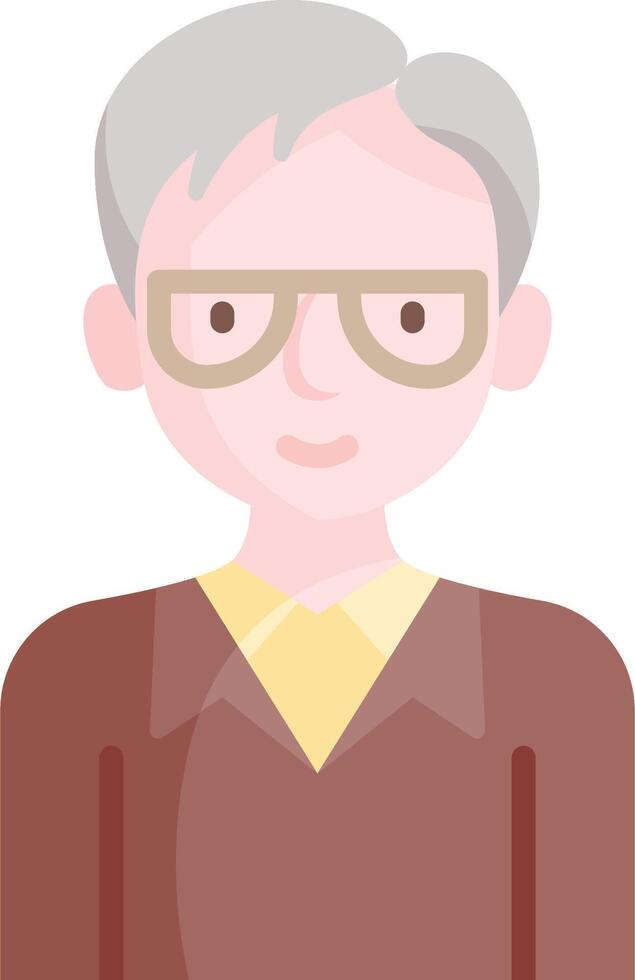An old man with glasses and a tie vector