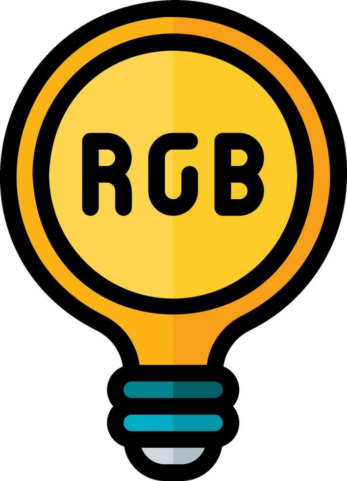 Rgb light bulb icon illustration vector