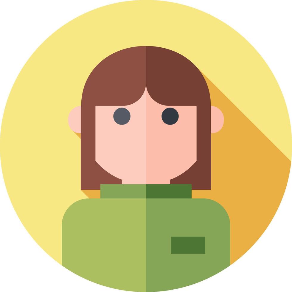 A flat icon of a woman with long hair vector