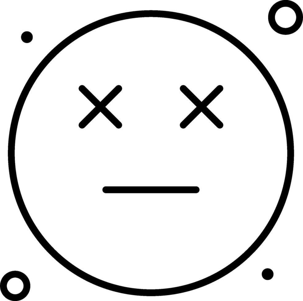 A black and white image of a circle with a face on it vector