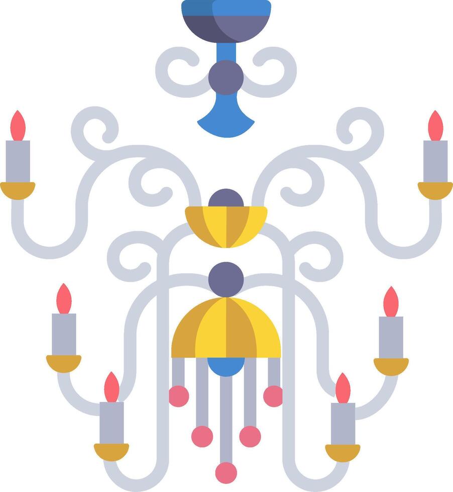 A chandelier with candles and a crown vector