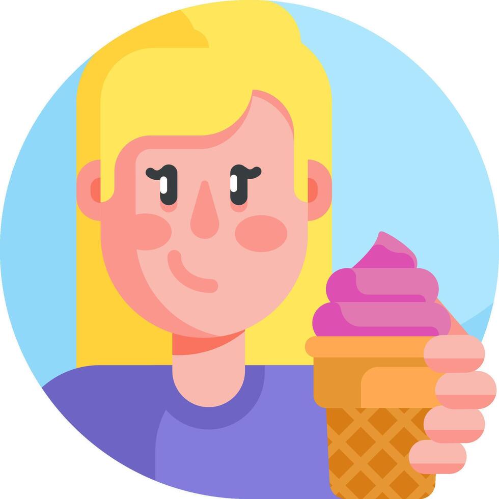 A woman holding an ice cream cone vector