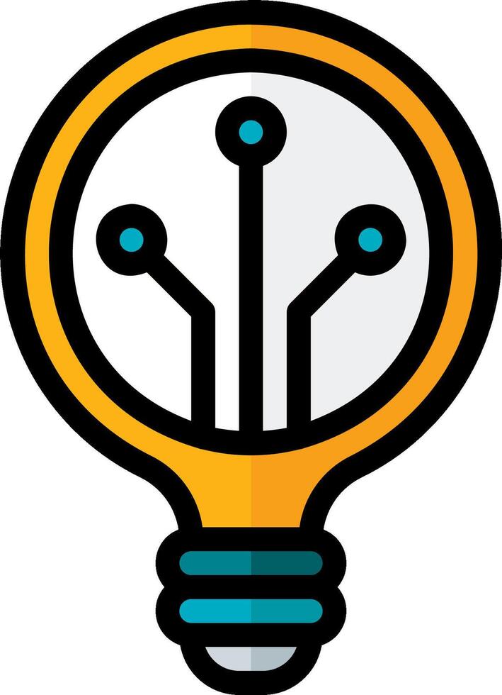 A light bulb with a circuit board inside vector