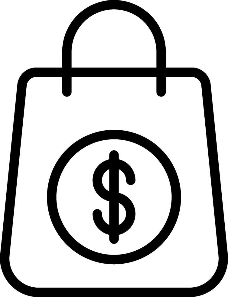 Shopping bag icon with dollar sign vector