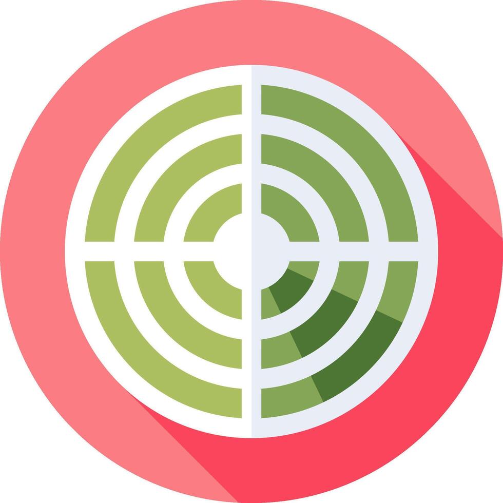 A flat icon of a target on a red circle vector