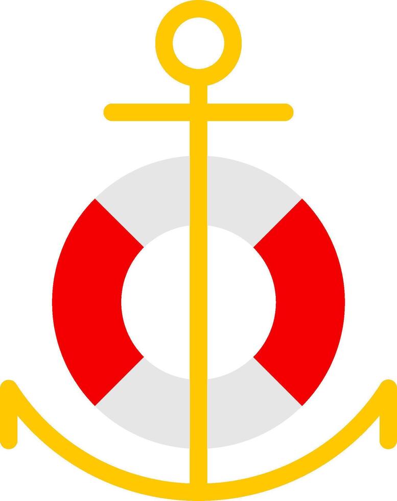 An anchor with a life preserver on it vector