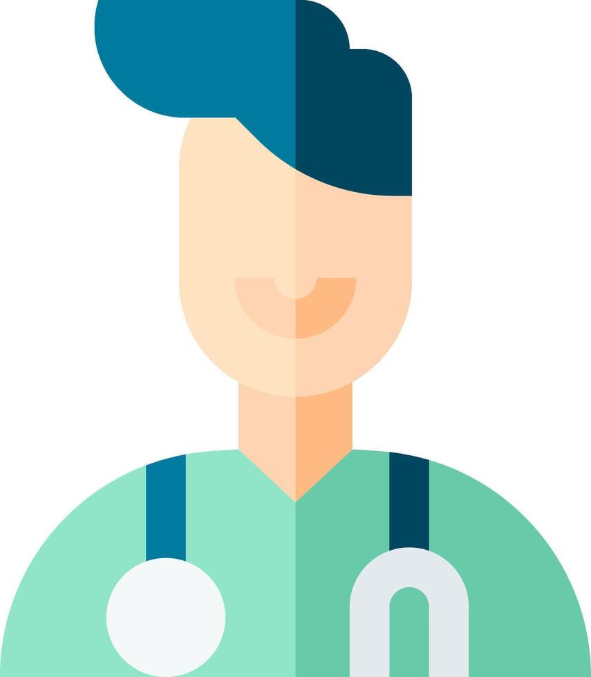 A flat icon of a male doctor vector
