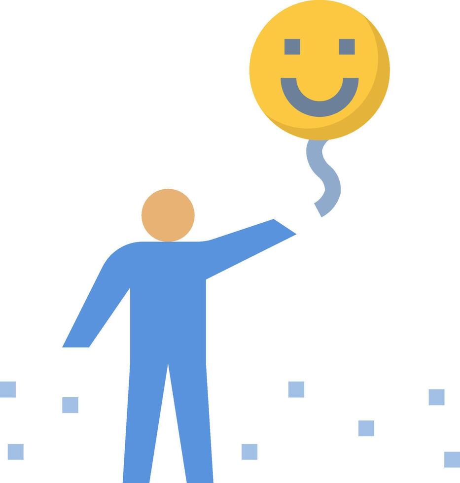 A man holding a smiley face balloon vector