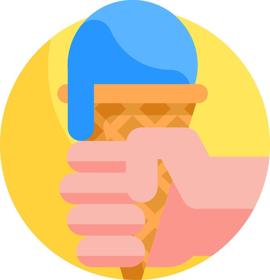 Ice cream hand holding a cone vector