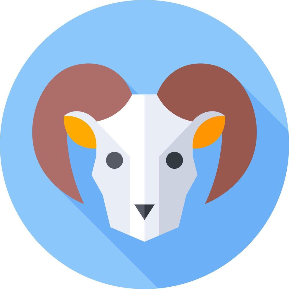 A ram head icon with long shadow vector