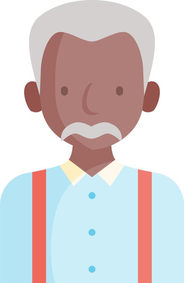 An old man with a mustache and suspenders vector