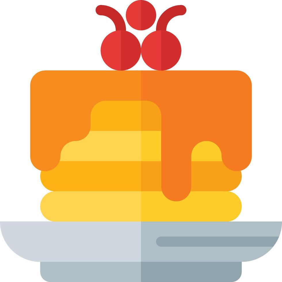 Pancakes with cherries on top vector
