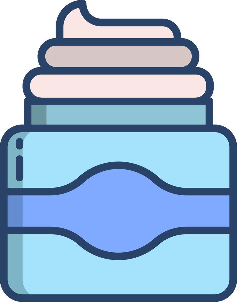 A jar of cream with a blue lid vector
