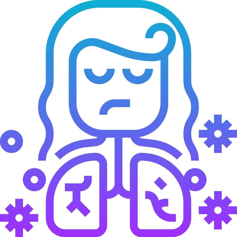 A woman with a cold is shown with snowflakes around her vector