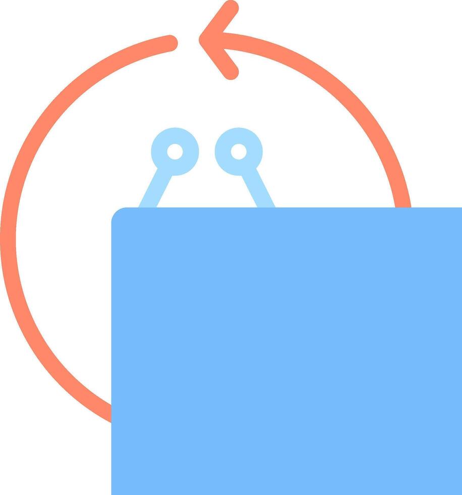 A blue box with a red arrow pointing to it vector