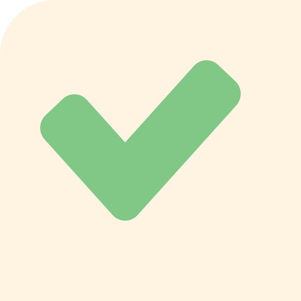 A green tick mark on a white background vector