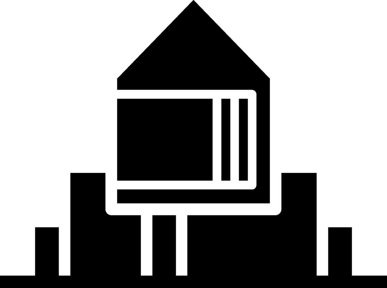 A black and white image of a building with a window vector