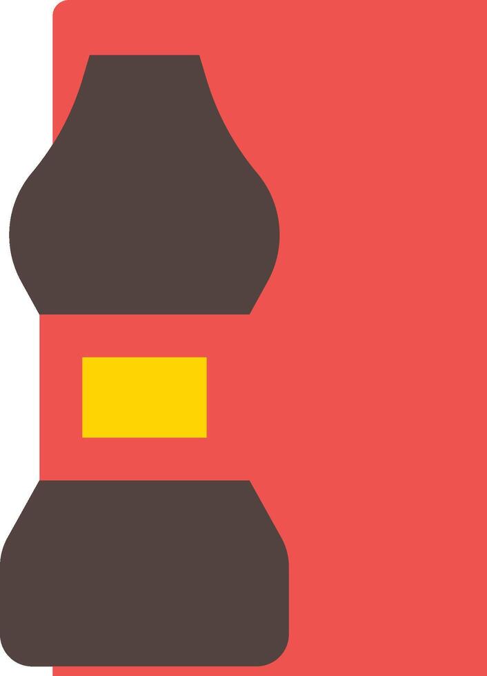 A red and yellow bottle with a yellow stripe vector