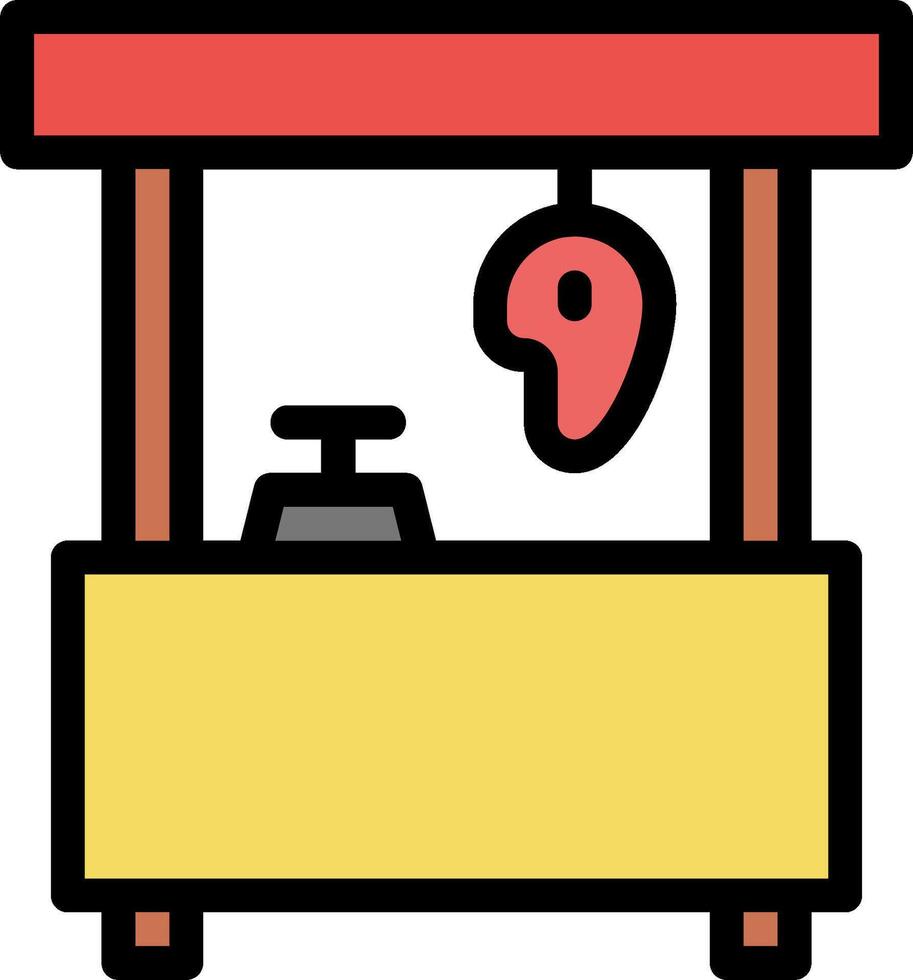 A food stand with a sign on it vector