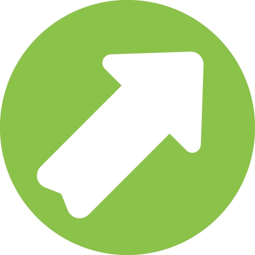 A green circle with an arrow pointing up vector