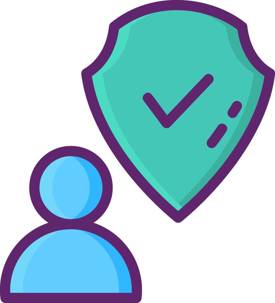 Person icon with shield and check mark vector