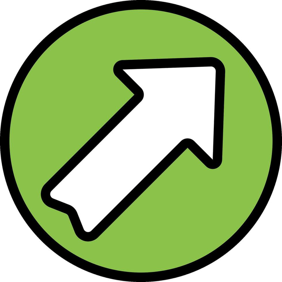 A green circle with an arrow pointing up vector