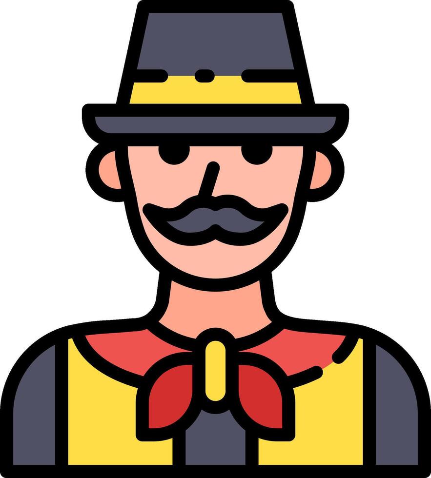 A man with a mustache and a hat vector