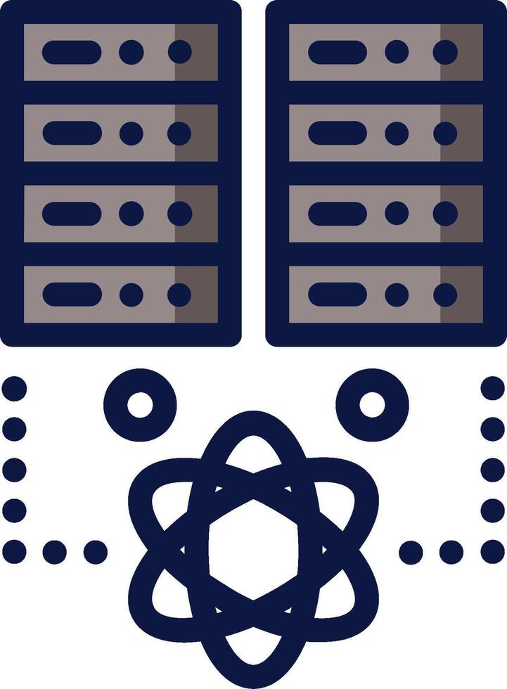 A server with a blue dot on it vector