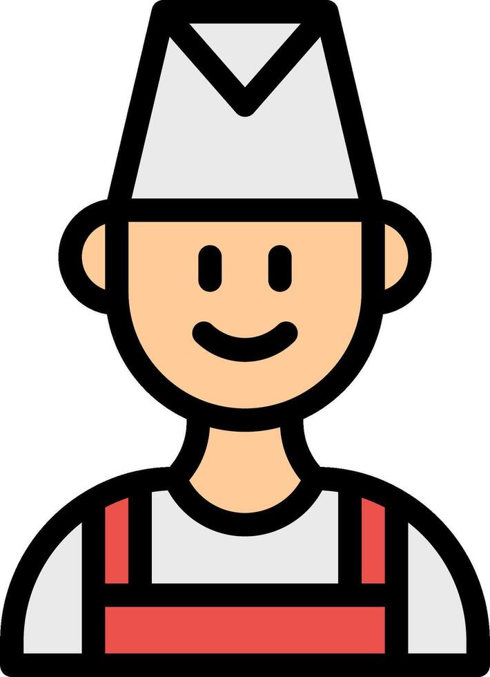A cartoon man wearing a hat and apron vector