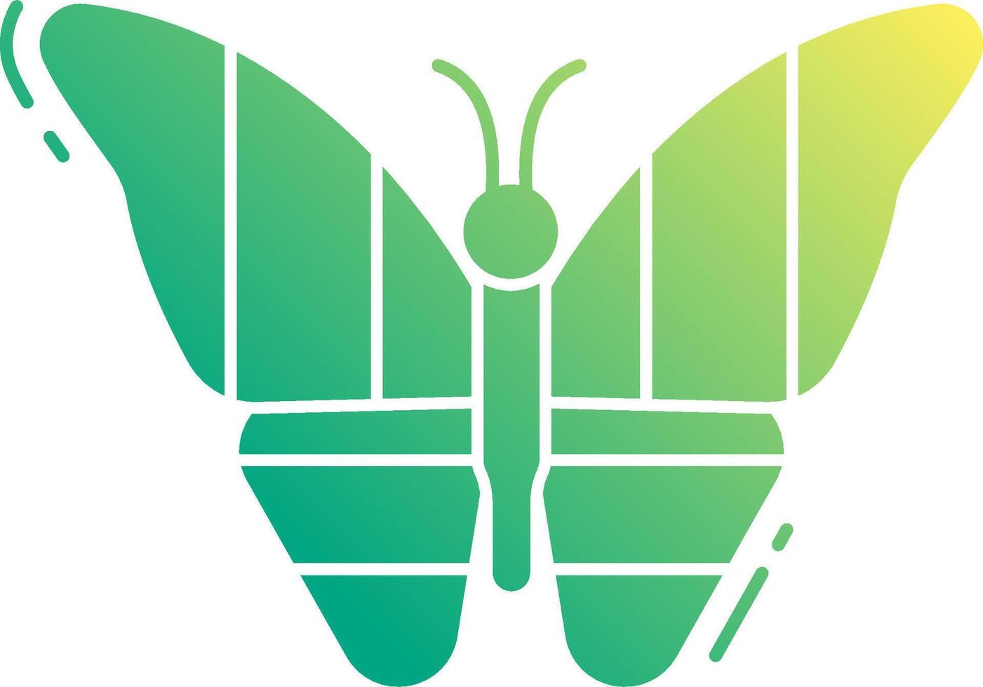 A butterfly logo with green and yellow colors vector