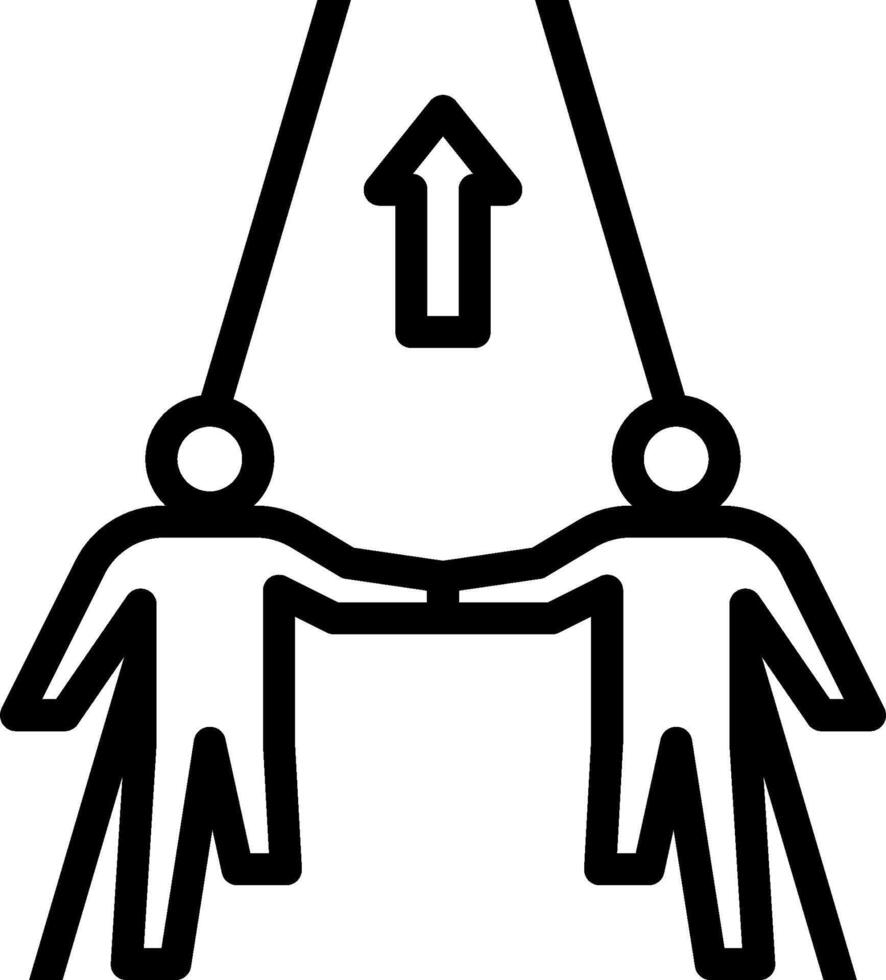Two people holding hands and an arrow pointing up vector