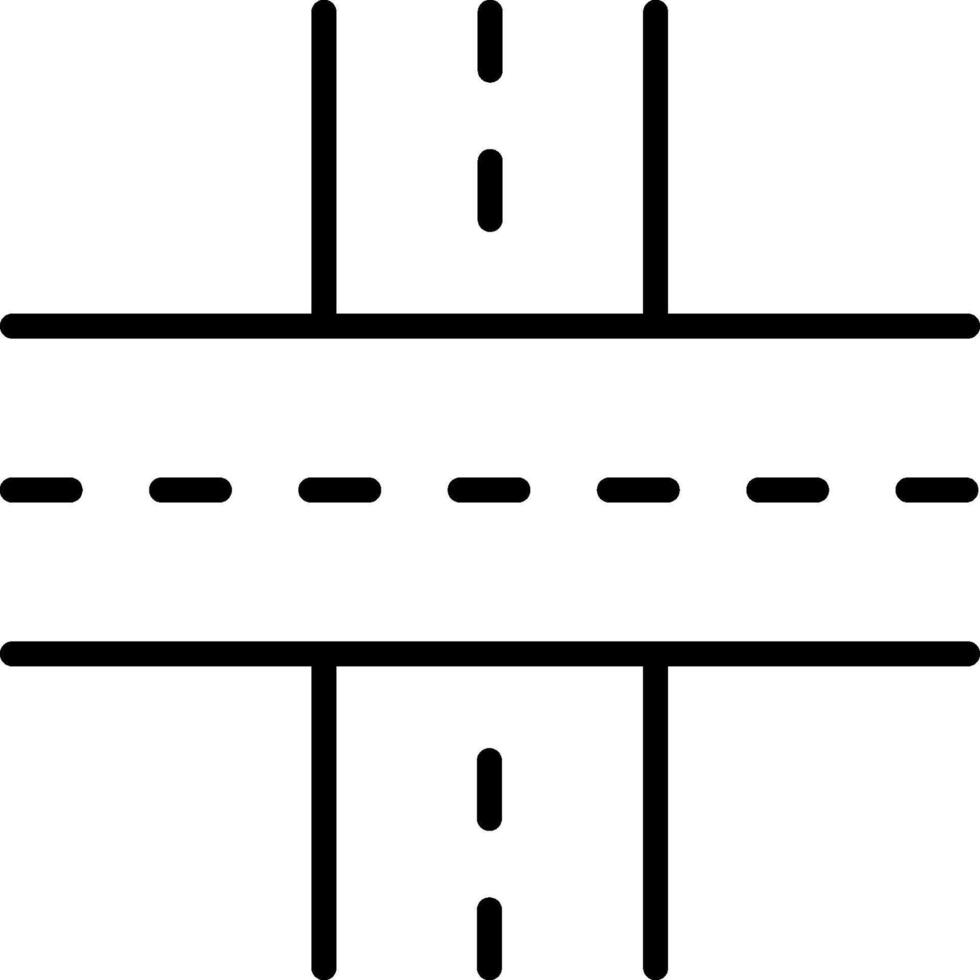 A black and white line drawing of a road vector