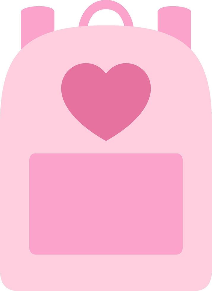 A pink backpack with a heart on it vector