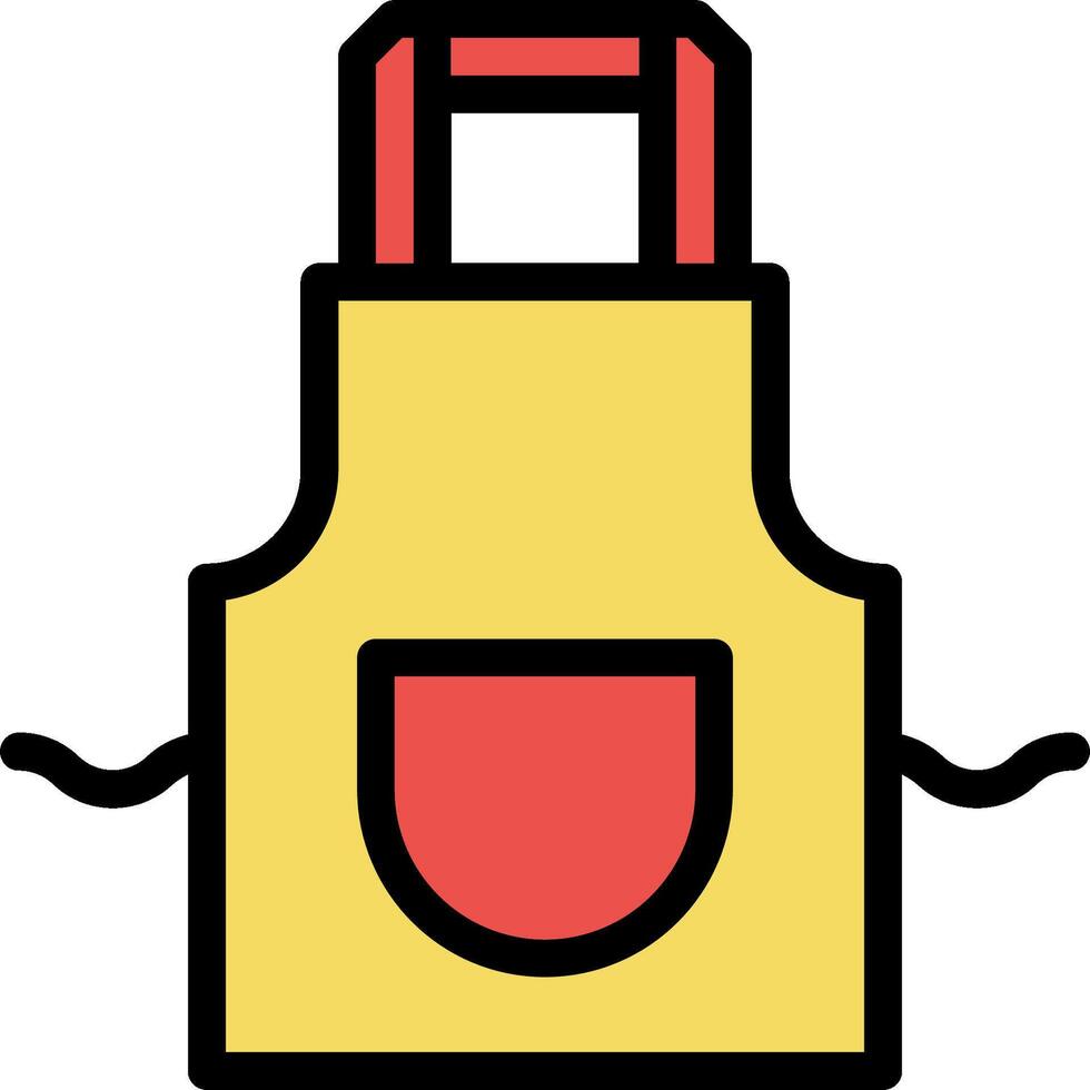 A yellow apron with red pocket on the front vector