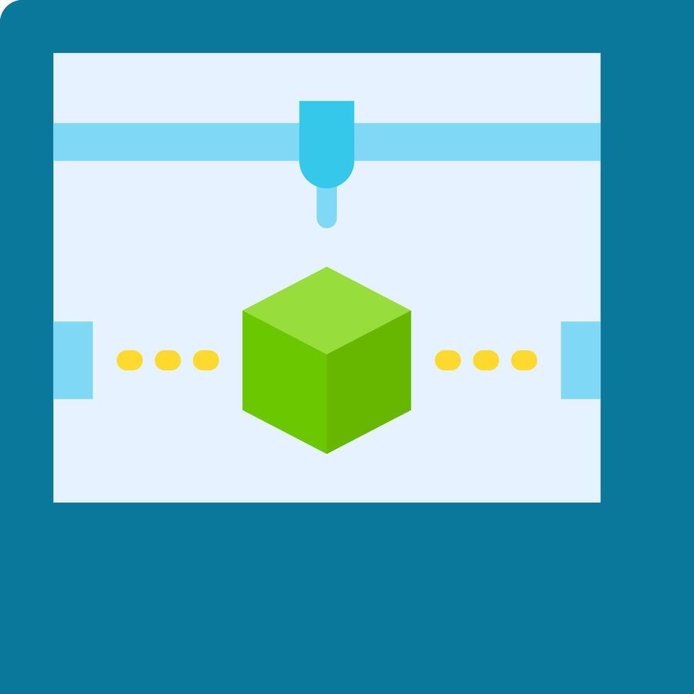 A green cube with a yellow dot on it vector