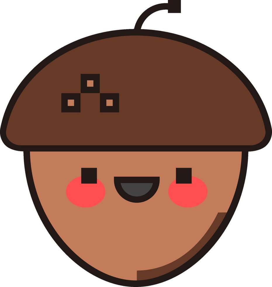 A cartoon acorn with a smile on its face vector