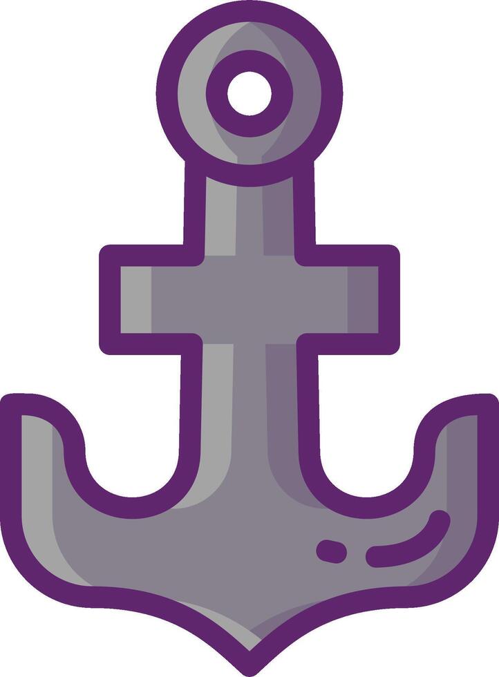 An anchor icon in purple and gray vector