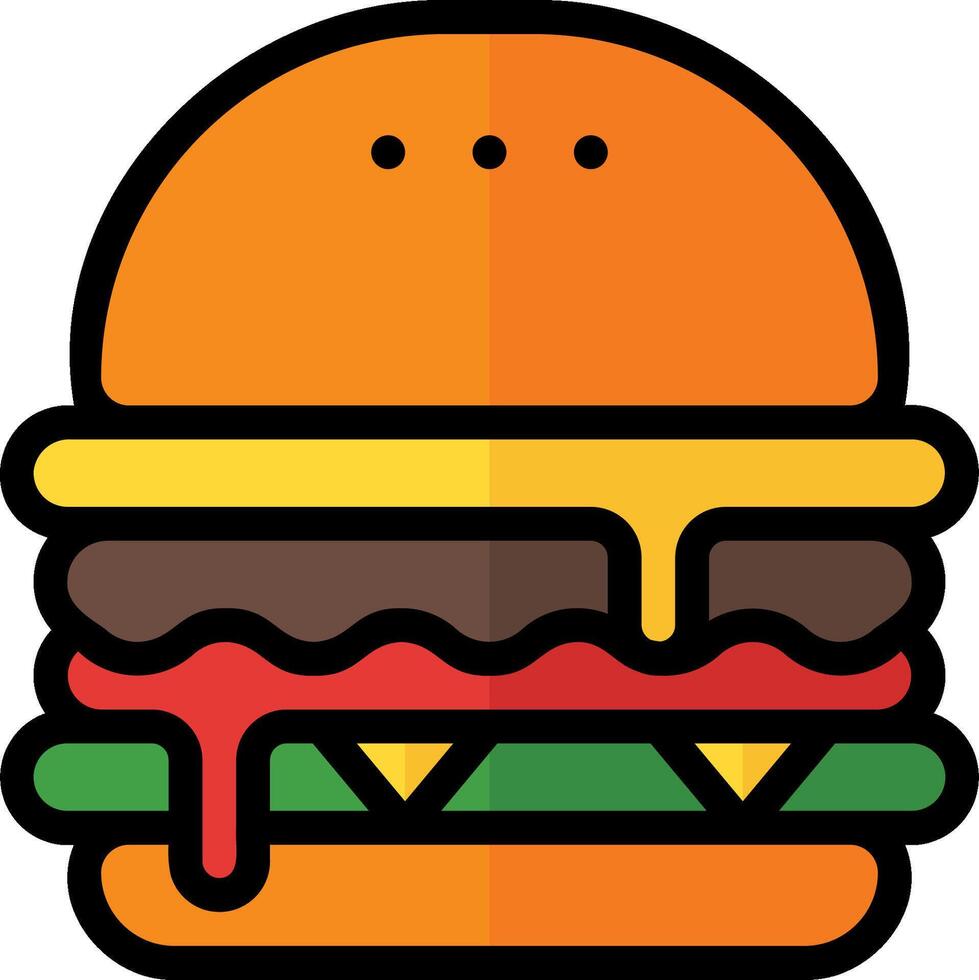 A hamburger icon with a lot of sauce vector