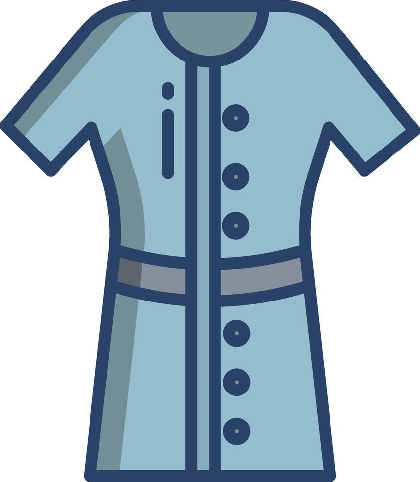 A blue shirt with a button on the front vector