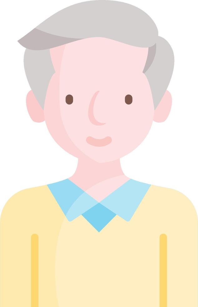 An old man with gray hair and a yellow sweater vector