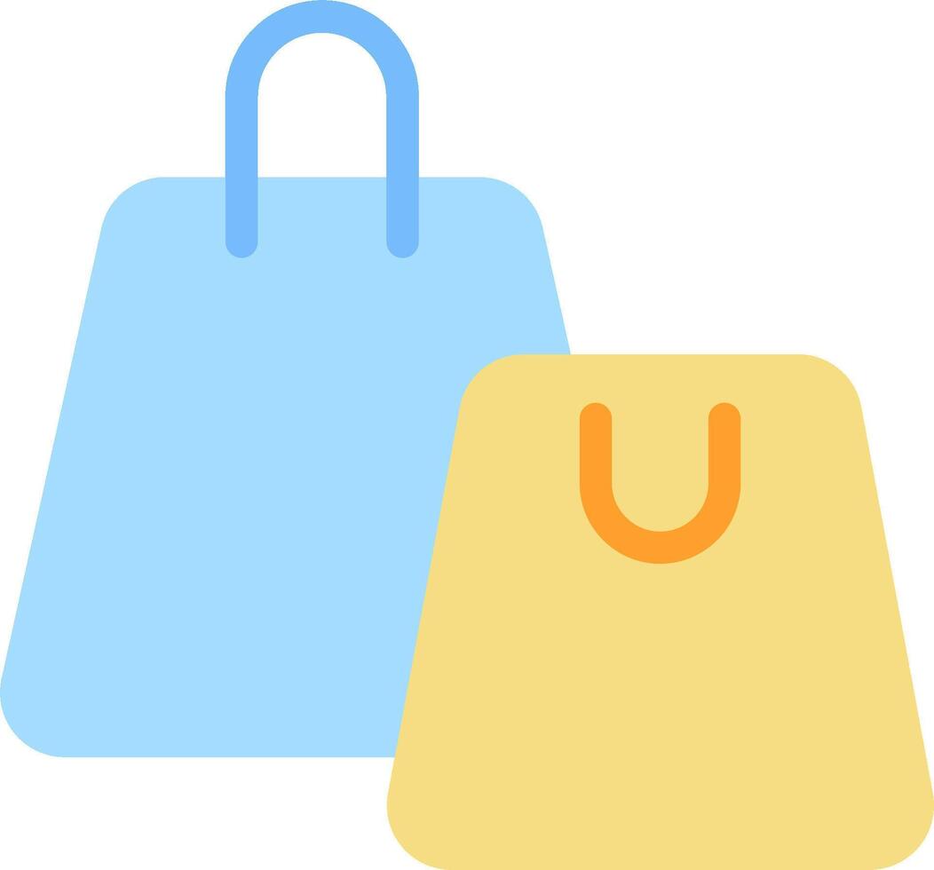 Two shopping bags with handles on a white background vector