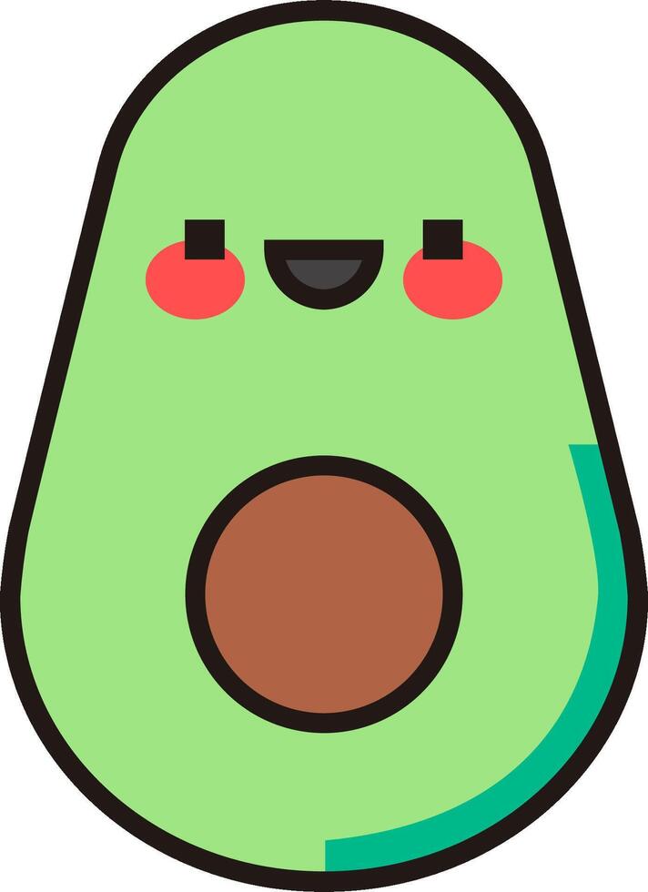 An avocado with a smiley face on it vector