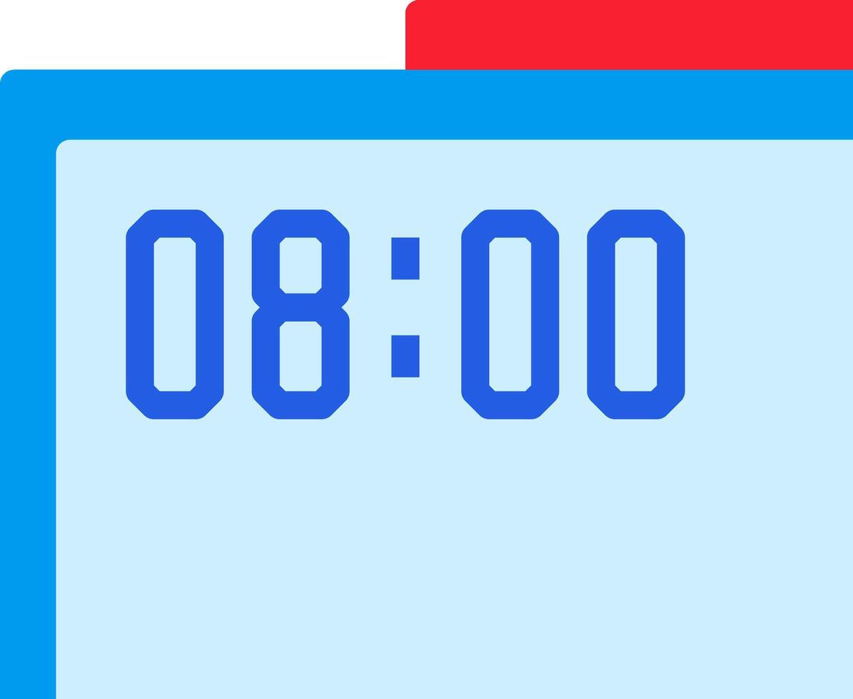 A clock with a red and blue background vector