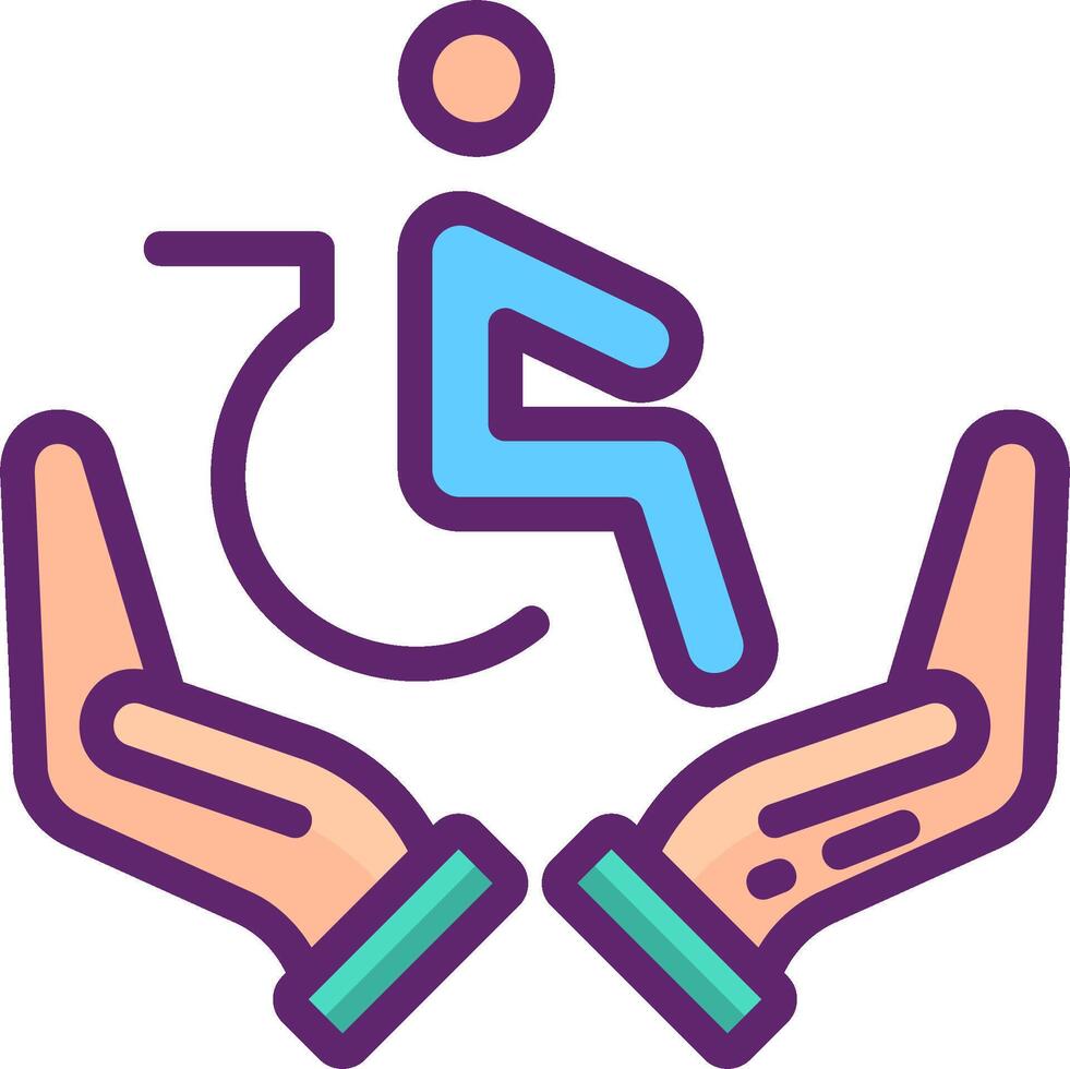 Hand holding a wheelchair icon vector