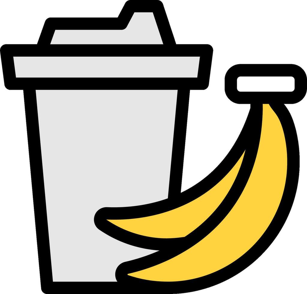 Banana peel in a trash can vector