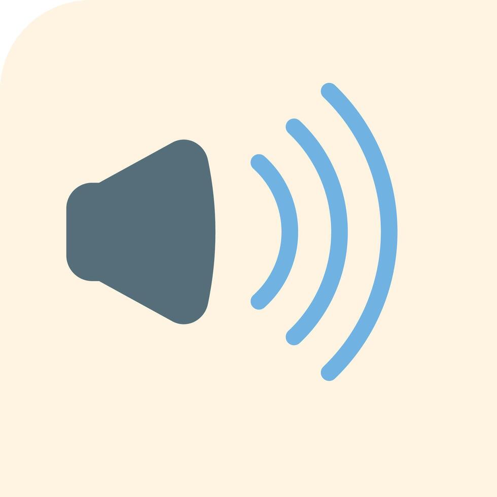 A speaker icon with a blue wave vector